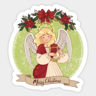 Christmas Angel red Sticker